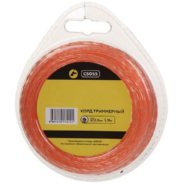 Леска для садовых триммеров Champion C5055 (2 мм, 15 м, витой квадрат)